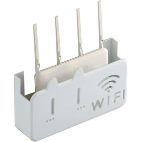 WiFi Router Storage Box Wall Mount, Hide Router and Modem, Router Cover Decorative Box for Office and Home(White)