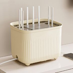 WiFi Router Storage Box, Wireless Router Shelf, Cable Storage Box, Multi Layer Storage Rack, for Office Home Desktop Power Strip and Cable WiFi Router Storage Organizer Box(Simple,Plastic cover)
