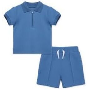 Little Me Toddler Boys Blue 2 قطعة بولو مجموعة قصيرة