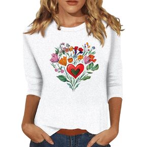 3/4 Length Sleeve Womens Tops Cute Summer for Women Clothes Graphic Tees Shirts Country Outfits Going Out Tops