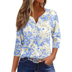 3/4 Length Sleeve Womens Tops Y2K Cute Summer for Women Trendy 2025 Teacher Tshirts Country Outfits Summer Top