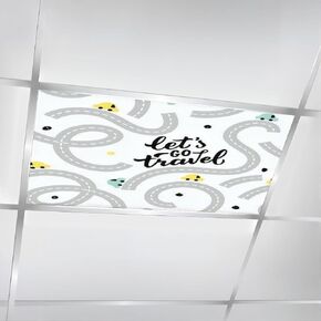 6 Pack Fluorescent Light Covers for Ceiling Lights Seamless road baby for print textile Kids roads Magnetic Light Filters Diffuser Shade for Classroom Home Office School