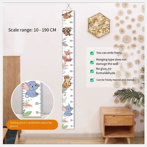 77 * 8.3-inch Height Measurement Chart for Children's Growth, Suitable for Both Boys and Girls, Hanging-Style Chart, Removable and Easy to Store (White) in Saudi Arabia