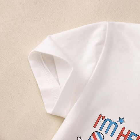 Toddler 4th of July Shirt Boys Girls Patriotic T-Shirts I'm Here for Snacks and Freedom USA Flag Graphic Tee Tops in Kuwait