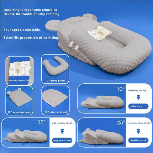 Nursing Pillow, Breastfeeding Pillows, Breathable Infant Feeding Support Pillow Multi-Functional & Portable Support Cushion for Travel (Grey, One Size) in Saudi Arabia