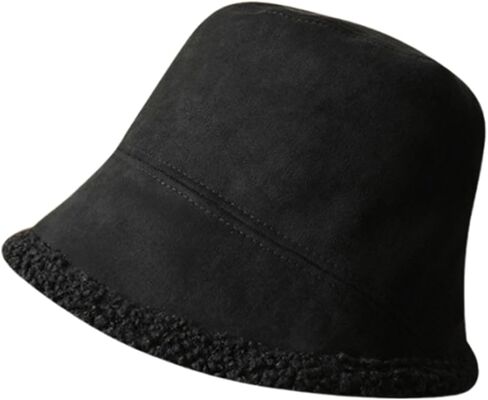 Reversible Faux Suede Bucket Hat Women Winter Warm Fisherman Hat Soft Fleece Lined Comfortable Stylish Outdoor in Saudi Arabia