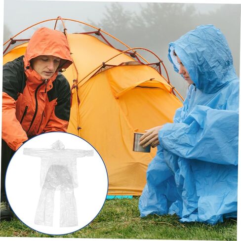 Raincoat Rain Poncho Clear Raincoat Sky-blue Plastic in Kuwait