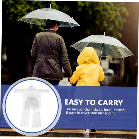 Raincoat Rain Poncho Clear Raincoat Sky-blue Plastic in Kuwait