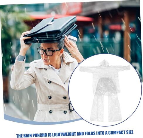 Raincoat Rain Poncho Clear Raincoat Sky-blue Plastic in Kuwait