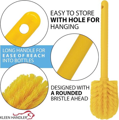 KLEEN HANDLER Goblet Cleaning Brush | Bottle Brush for Cleaning Glasses and Jars, Durable Bristles and Long Handle in Kuwait