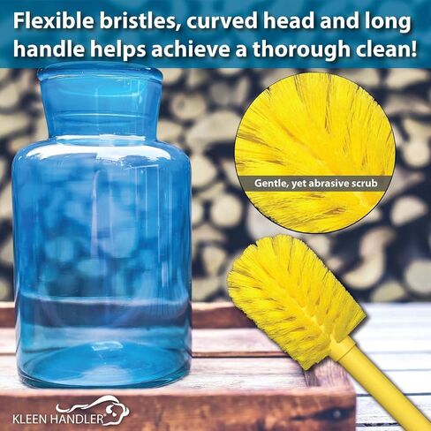 KLEEN HANDLER Goblet Cleaning Brush | Bottle Brush for Cleaning Glasses and Jars, Durable Bristles and Long Handle in Kuwait
