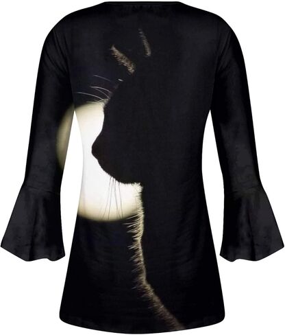 3/4 بلوزة بلوزة 2024 فولت تونك تونك تي شيرت زر أعلى يوميا Tshirt tshirt قمم طباعة الأزهار in Kuwait