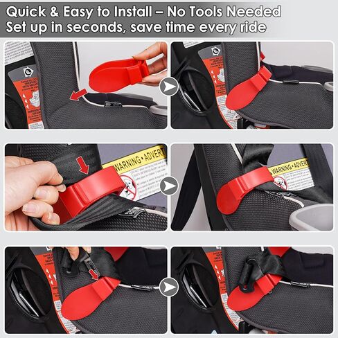 Car Seat Strap Organizer Clip – Keep Harness Straps Neat & Easily Accessible – Prevents Twisting & Tangling – Universal Fit for Infant, Toddler, and Booster Seats – Quick Installation, 2 Pack (Red) in Kuwait
