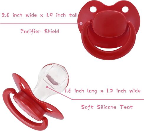 Pacifier Bigshield بحجم البالغين: استبدال سيليكون باسي الكبير لإطلاق القلق - تقويم الأسنان الذي تم تفكيكه ويعيد تجميعه الأبيض in Kuwait