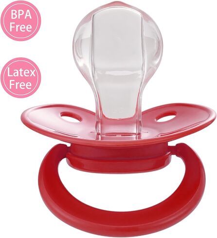 Pacifier Bigshield بحجم البالغين: استبدال سيليكون باسي الكبير لإطلاق القلق - تقويم الأسنان الذي تم تفكيكه ويعيد تجميعه الأبيض in Kuwait