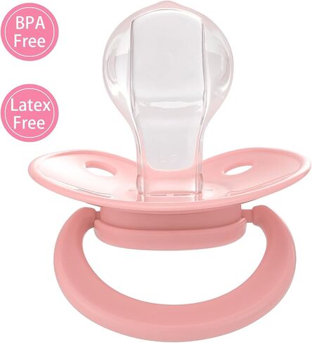 Pacifier Bigshield بحجم البالغين: استبدال سيليكون باسي الكبير لإطلاق القلق - تقويم الأسنان الذي تم تفكيكه ويعيد تجميعه الأبيض in Kuwait