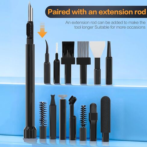 34-in-1 لمجموعة طقم تنظيف iPhone ، مجموعة مجموعة تنظيف لوحة المفاتيح متعددة الوظائف ، محمول مع حالة تخزين محمولة لـ AirPods لوحة مفاتيح الشحن الكاميرا Camera Camera Port Port Black in Kuwait