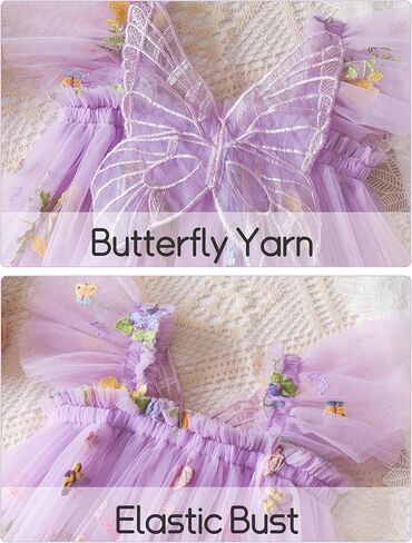 Toddler Baby Girl Tulle Dress Sleeveless Layered Tutu Dress Fluffy Flower Sundress with Back Butterfly in Saudi Arabia