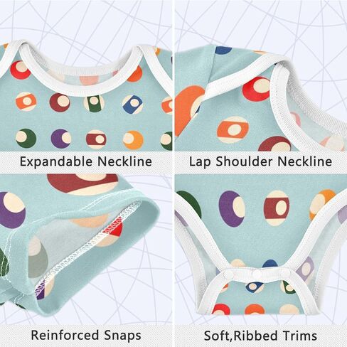 Ollabaky Unisex Baby Bodysuits Short Sleeve Cotton Baby Clothes for Girls 0-24 Months in Saudi Arabia