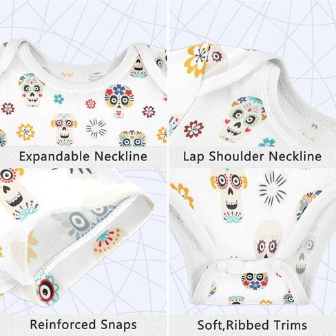 Ollabaky Unisex Baby Bodysuits Short Sleeve Cotton Baby Clothes for Girls 0-24 Months in Saudi Arabia