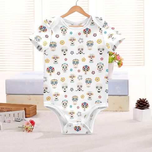 Ollabaky Unisex Baby Bodysuits Short Sleeve Cotton Baby Clothes for Girls 0-24 Months in Saudi Arabia