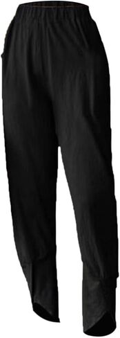 Women's Elastic Waisted Tapered Pant Casual Loose Elastic Waist Trousers Lightweight Lounge Pants with Pockets in Saudi Arabia