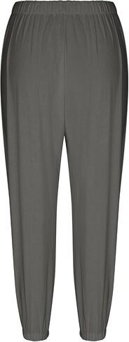 Women's High-Waist Button Cotton Linen Pants Drawstring Straight Wide Leg Pant Beach Capri Trouser with Pockets in Saudi Arabia