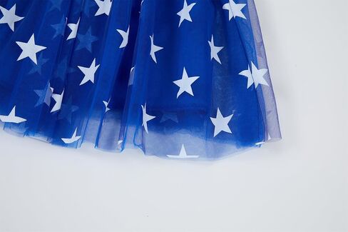 Niyage Toddler Dress Girls 4th of July Independence Baby Stars Stripes American Flag Ruffles One Shoulder Tulle Tutu Sundress in Kuwait