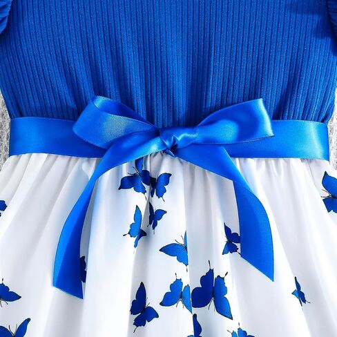 Toddler Girls Dress, Ruffle Sleeveless Summer Baby Girl Dresses 2-6Y in Kuwait