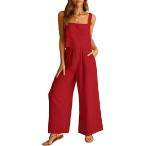 Women's 2 Piece Outfits Sleeveless Top Jumpsuit Casual Summer Suit Beach Vacation Trendy Clothes in Saudi Arabia