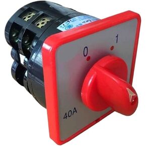 40A 7.5kw 380V 2 Pole Two Position Rotary Cam Changeover Switch Red HZ5-40/7.5 L02