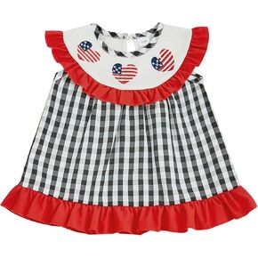 4th of July Toddler Girl Dress Baby Red White and Blue Dress Little Girl Fourth of July Outfit American Flag Clothes