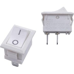 200pcs أبيض 15 * 21mm Rocker Switch 2 دبابيس اثنين
