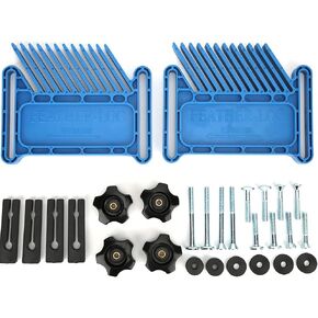 Woodworking Board with Unique Chamfer Groove, Multi Purpose Inverted Square Tool Accessory, High Quality PP Material, Easy Set Up for Precise Wood Cutting (Four-square feather board style B white)