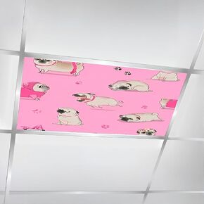 6 Pack Fluorescent Light Covers for Ceiling Lights Cute funny kids dinosaurs Colorful dinosaurs Backdrop for Magnetic Light Filters Diffuser Shade for Classroom Home Office School