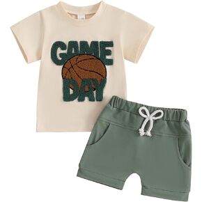 Ciycuit Toddler Baby Boy Sports Summer Outfit Thirt Short Sleeve Thirt و Shorts Set