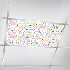 6 Pack Fluorescent Light Covers for Ceiling Lights Seamless cute cartoon angels baby kid children wings Magnetic Light Filters Diffuser Shade for Classroom Home Office School
