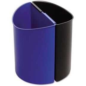 Desk-Side Recycling Receptacle 7 gal Black and Blue