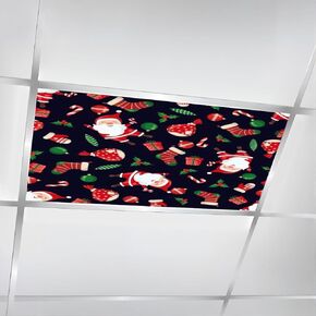 4 Pack Fluorescent Light Covers for Ceiling Lights Cute cartoon elephants butterflies seamless Baby print Magnetic Light Filters Diffuser Shade for Classroom Home Office School