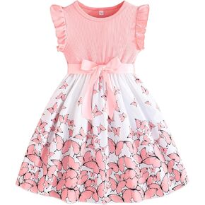 Toddler Girls Dress, Ruffle Sleeveless Summer Baby Girl Dresses 2-6Y
