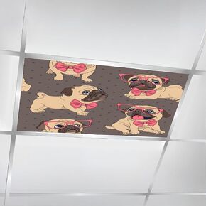 6 Pack Fluorescent Light Covers for Ceiling Lights Seamless cute cartoon whales polka dots sea for kids Child Magnetic Light Filters Diffuser Shade for Classroom Home Office School