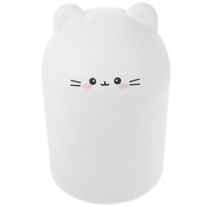 BESTYASH Cartoon Bear Style Trash Can Adorable Trash Storage Bin for Home Office Wear Resistant Lightweight Cute Design for Bedroom Living