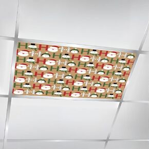 6 Pack Fluorescent Light Covers for Ceiling Lights Nursery seamless cute characters Bear rainbow cartoon style Designs Magnetic Light Filters Diffuser Shade for Classroom Home Office School