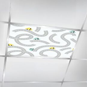 6 Pack Fluorescent Light Covers for Ceiling Lights Cute funny animals seamless Infantile Style nursery art Magnetic Light Filters Diffuser Shade for Classroom Home Office School