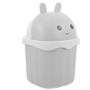 PRETYZOOM Decorative Mini Trash Can with Lid Compact Desk Waste Bucket for Office Bathroom and Home Use Cute Cartoon Design Space Saving Odor Reducing for Spaces