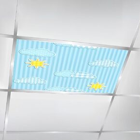 6 Pack Fluorescent Light Covers for Ceiling Lights Hedgehog seamless pink polka dots Cute cartoon baby Magnetic Light Filters Diffuser Shade for Classroom Home Office School