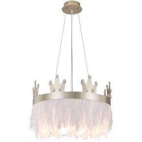 Light Luxury Crown Crystal Feather Chaner,Simple Children's Room Chaner,Modern Warm and Romantic Crystal Lamps,Bedroom Chaner,-den. 45 * 28cm (den. 35 * 28cm)