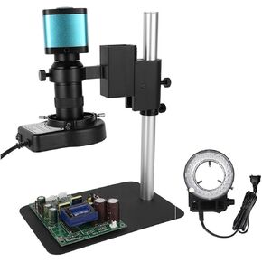 Microscope Kit Digital Video Monocular Microscope 48MP 4K HDMI USB Camera IMX335 CMOS Continus Zoom 130X C-Mount Microscope Lens Adapters(H2607 Camera)
