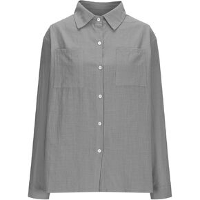 Womens Button Down Shirt Short Sleeve Dress Shirt V Neck Collared Button Up Summer Tops Work Blouses with Pockets