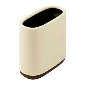 Yajuyi Trash Can Waste Basket Garbage Bin Floor Dustbin for Nursery Kitchen Bathroom Cabinet, White Gray